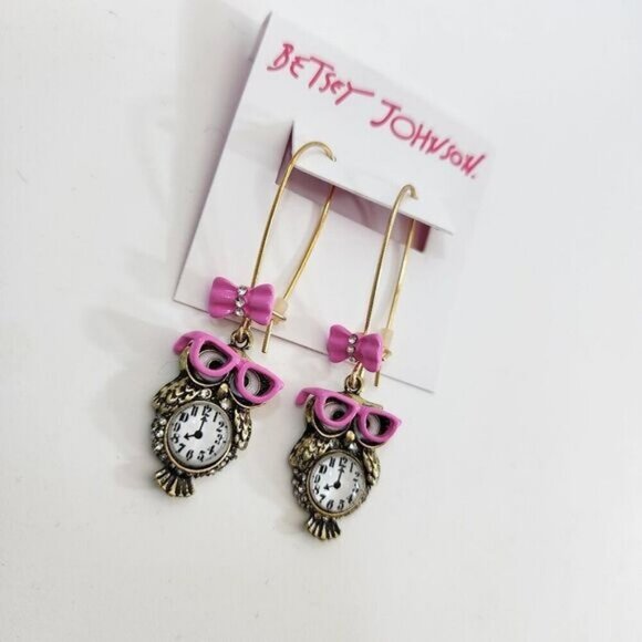 Betsey Johnson owl earrings NWT - Picture 1 of 2